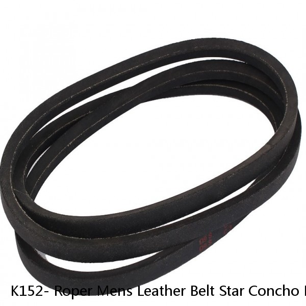 K152- Roper Mens Leather Belt Star Concho Engraved Buckle Brown U-R-VX